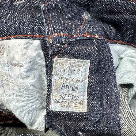 1921 Jeans Women 25x32 Western Glove Works Annie Slim Whiskered Dark‎ Wash Denim - Picture 9 of 16